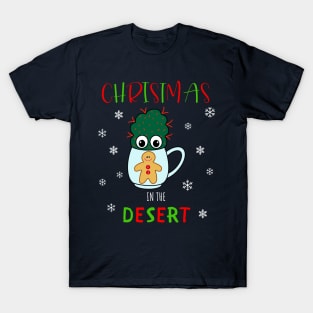 Christmas In The Desert - Small Cactus With Red Spikes In Christmas Mug T-Shirt